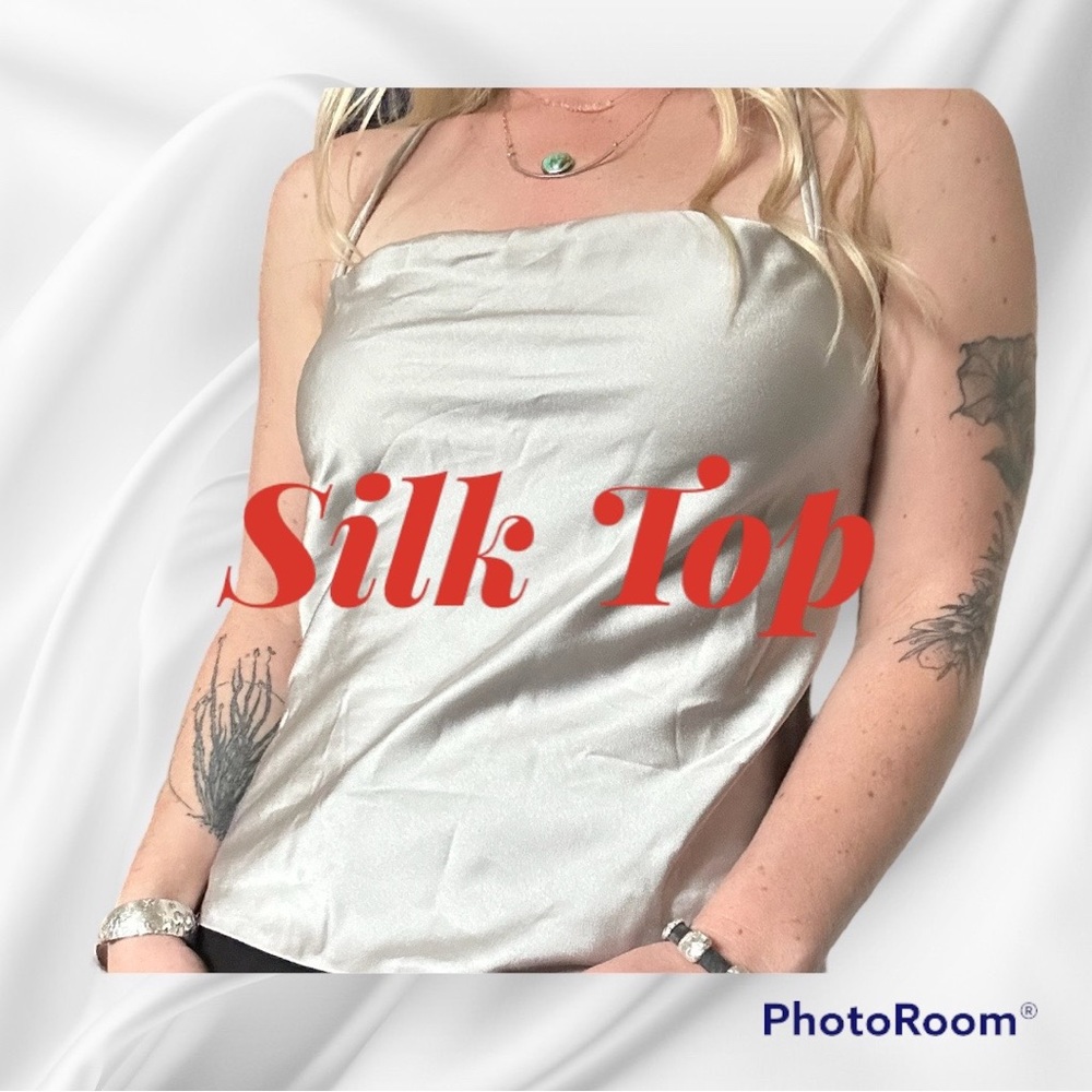 Silky silver tank top